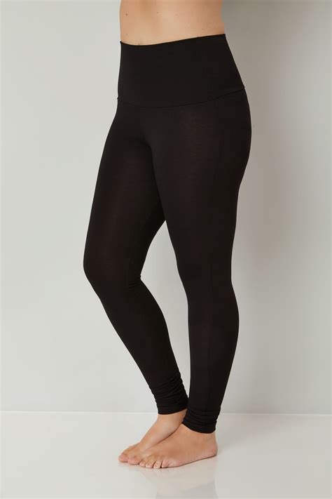 Black TUMMY CONTROL Soft Touch Leggings Plus Size 16 to 36