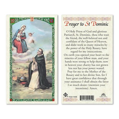 ST DOMINIC - PRAYER TO 25/PKG - San Francis