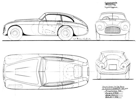 Ferrari 166 MM Blueprint - Download free blueprint for 3D modeling