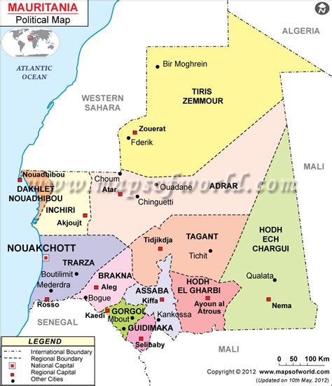 Mauritania Africa Map