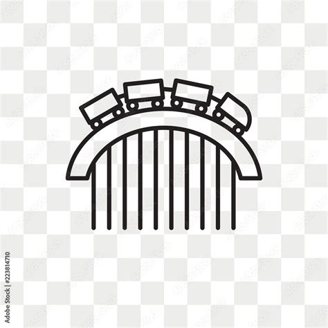 Roller coaster vector icon isolated on transparent background, Roller ...