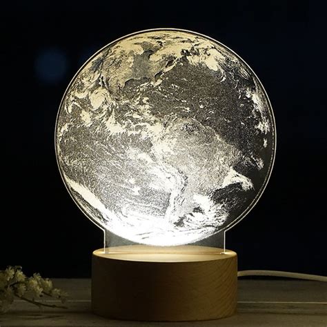 Creative 3D The Earth Globe Visual Led Night Light The Earth Globe Led Table Lamp Galaxy ...