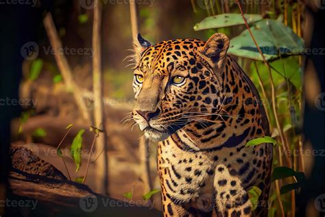 Beautiful and endangered american jaguar in the nature habitat panthera ...