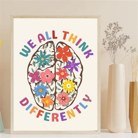 Neurodiversity Brain Art Poster Therapy Office Decor We All - Etsy ...