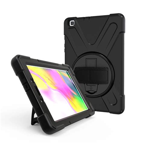 For Samsung Tab A 8.0 2019 Case T290 T295 With Hand Strap 360 Degree ...