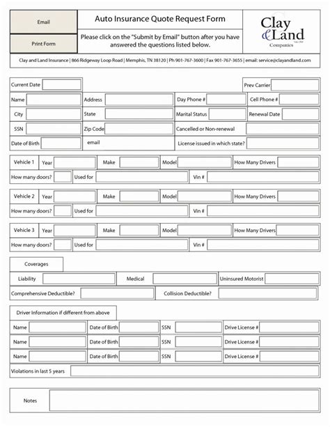 Auto Insurance Comparison Spreadsheet Template