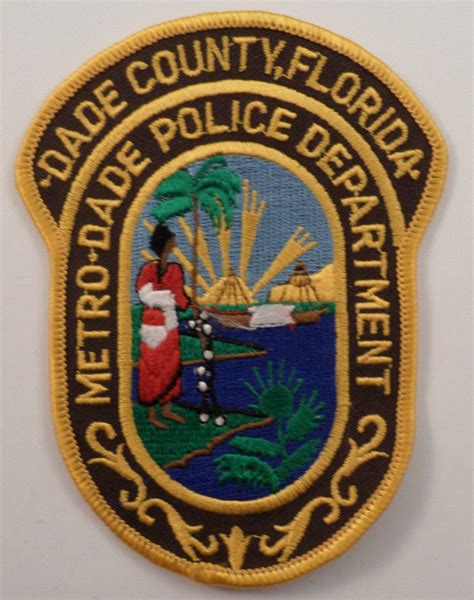 Dade County Florida Metro Police Department Uniform Patch #Pd-Yl | eBay