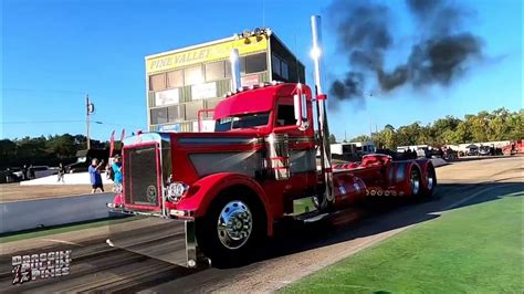 Over 1,000HP SEMI trucks drag racing - YouTube