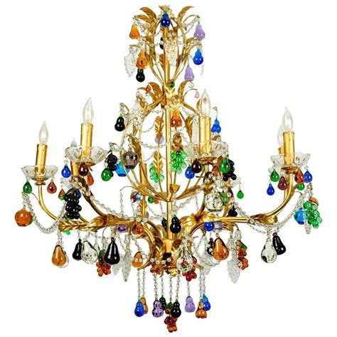 Vintage Venetian Crystal Fruits Design Chandelier at 1stDibs