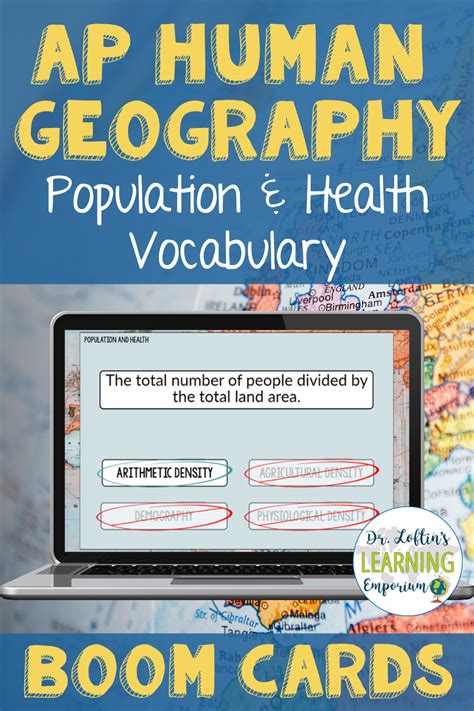 AP Human Geography Boom Cards™ - Population & Health Vocabulary | Ap human geography, Teaching ...