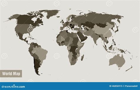 Map of the World Divided by Country Stock Vector - Illustration of earth, color: 46856915