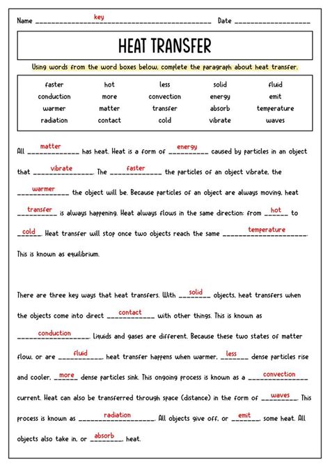 19 Types Of Energy Transfer Worksheet | Chemistry lessons, Learning ...