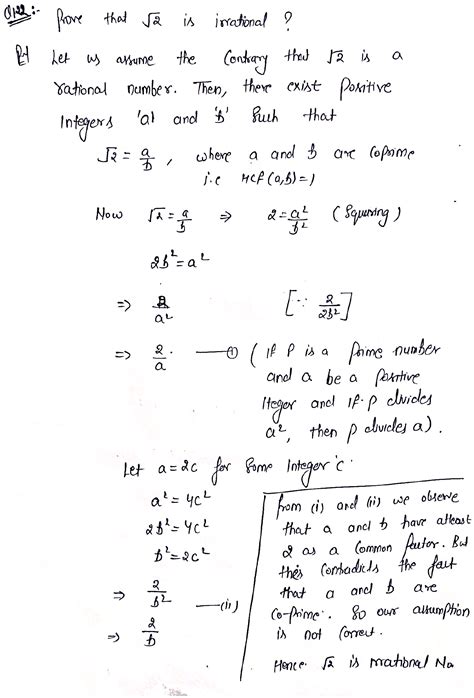 Prove that square root of 2 is irrational