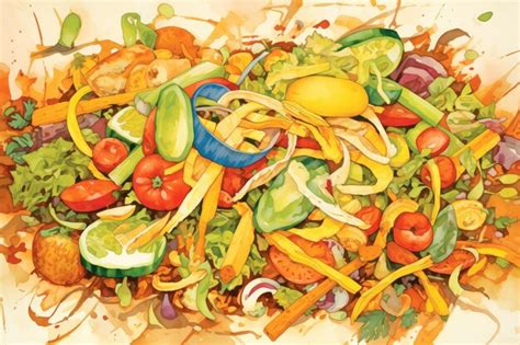 Premium AI Image | Heap of compost with visible vegetable peels inside