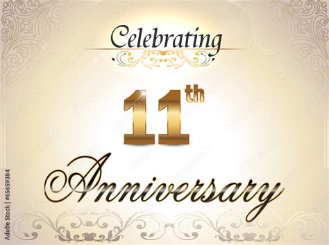 11 year anniversary golden label, 11th anniversary Stock Vector | Adobe Stock