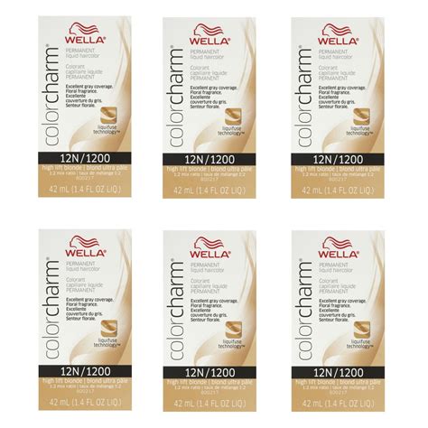 WELLA COLOR CHARM Permanent High Lift Blonde Liquid Hair HC-L1200/12N (6 Pack) - Walmart.com ...