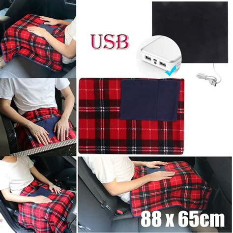 Portable 5V USB Electric Heated Car Office Use Winter Warm Blanket Cover Heater - Walmart.com ...