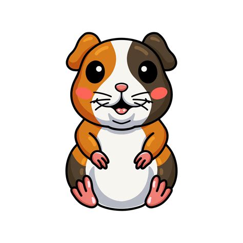 Cute little guinea pig cartoon sitting 13548415 Vector Art at Vecteezy