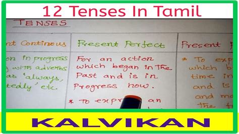 TENSES IN TAMIL / 12 TENSES / Class 10 ENGLISH GRAMMAR TENSES WITH ...