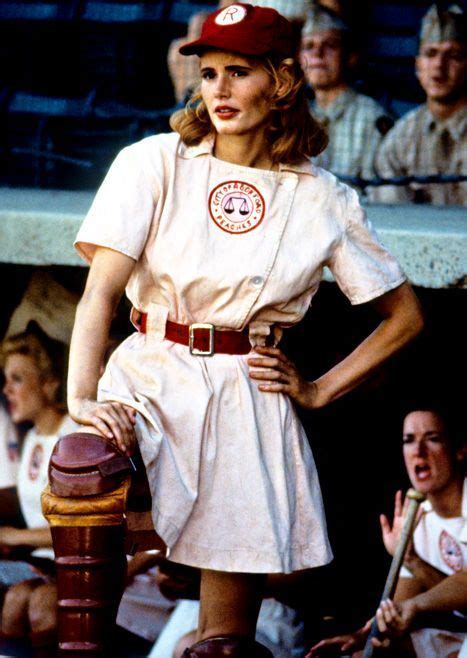 Geena Davis as Rockford Peach catcher Dottie Henson in A League of ...