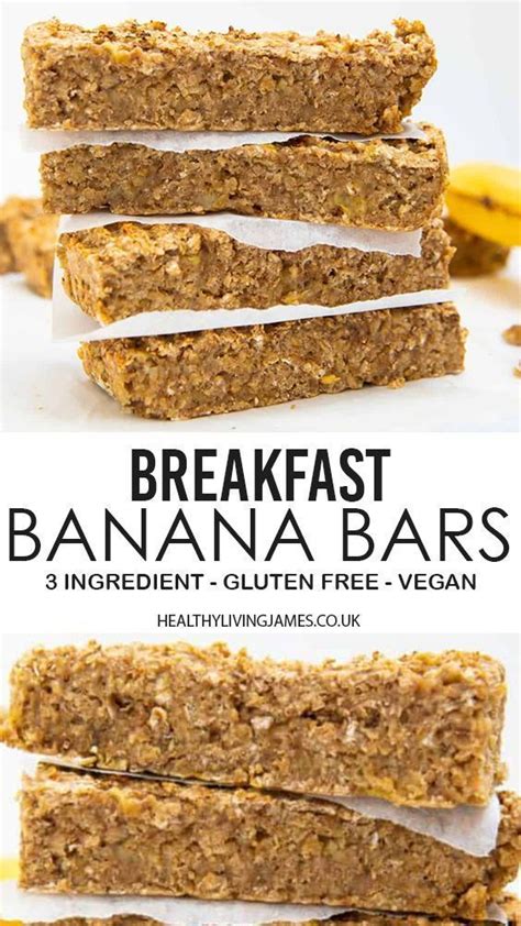 Breakfast Banana Bars - 3 ingredients Gluten Free & Vegan | Healthy ...