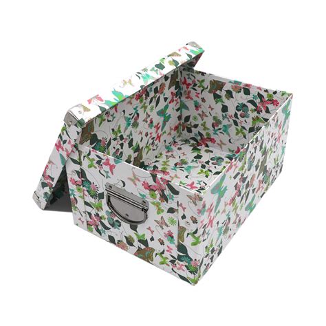 GUOZI Collapsible Storage Box, Decorative Memory box with Lid & Metal ...