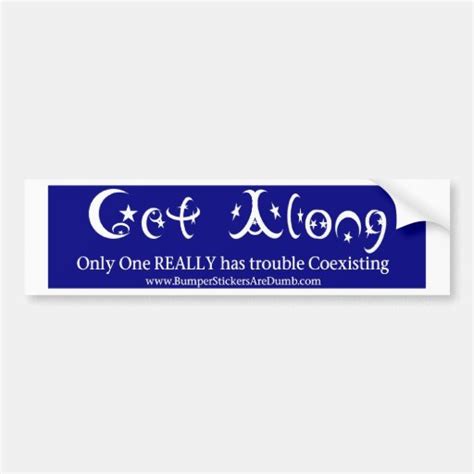 Get Along (Coexist Parody Sticker) Bumper Stickers | Zazzle