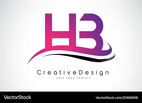 Hb h b letter logo design creative icon modern Vector Image