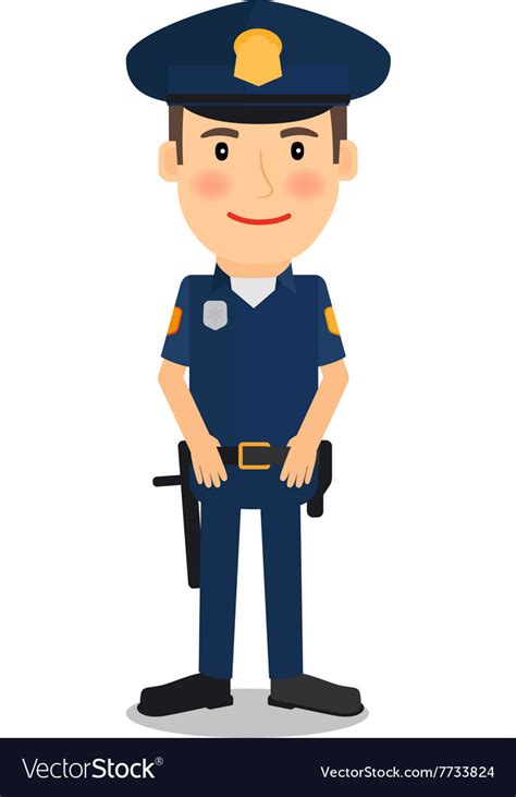 Policeman character Royalty Free Vector Image - VectorStock