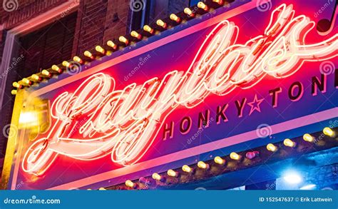 Colorful Neon Signs on Nashville Broadway at Night - NASHVILLE, USA - JUNE 15, 2019 Editorial ...