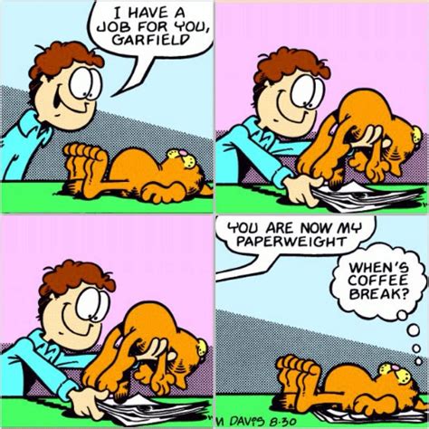 Garfield Comic on Instagram: “Garfield has a job! #whoknew #Garfield # ...