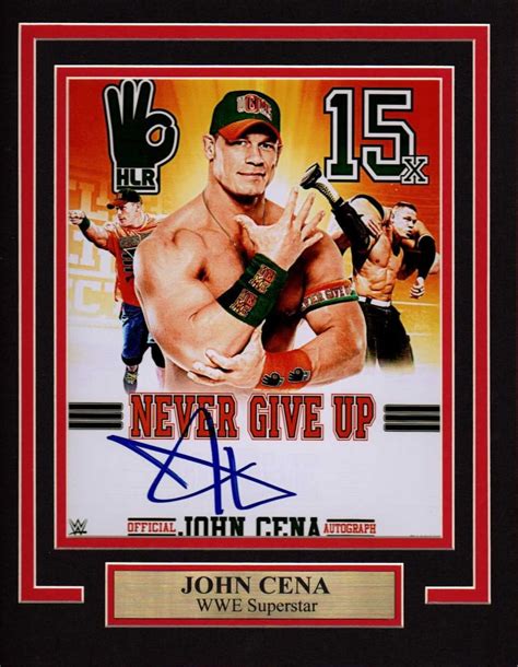 WWE JOHN CENA Autographed Photo With Double Mat and Name Plate - Etsy