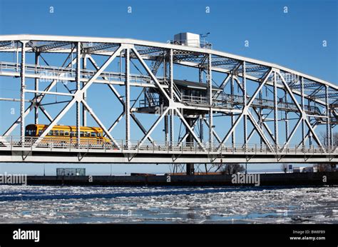 Winter view of the aerial lift bridge in Duluth, Minnesota Stock Photo - Alamy