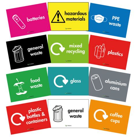 A5 Landscape Recycling Bin Labels | Unisan UK