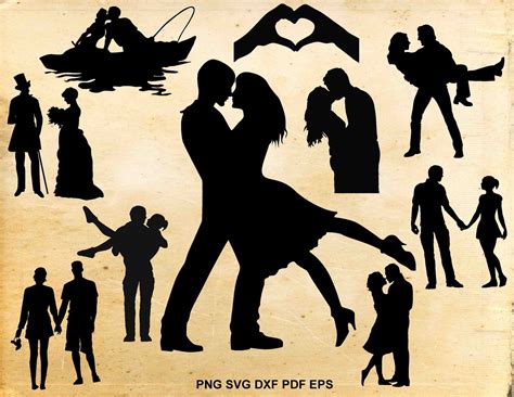 Couple svg silhouette Valentine svg files Couple clipart