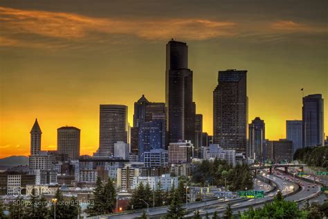 Seattle Washington Downtown Skyline at Sunset by David Gn / 500px