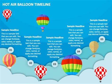 Hot Air Balloon Timeline PowerPoint and Google Slides Template - PPT Slides