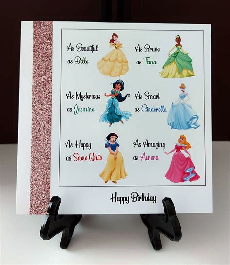 Princess Birthday Card Disney Princesses Cinderella | Etsy