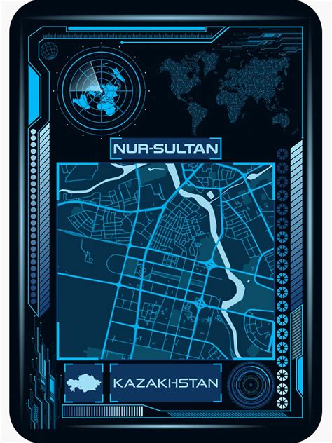 "NUR-SULTAN Map Kazakhstan" Sticker for Sale by hatimelhag | Redbubble