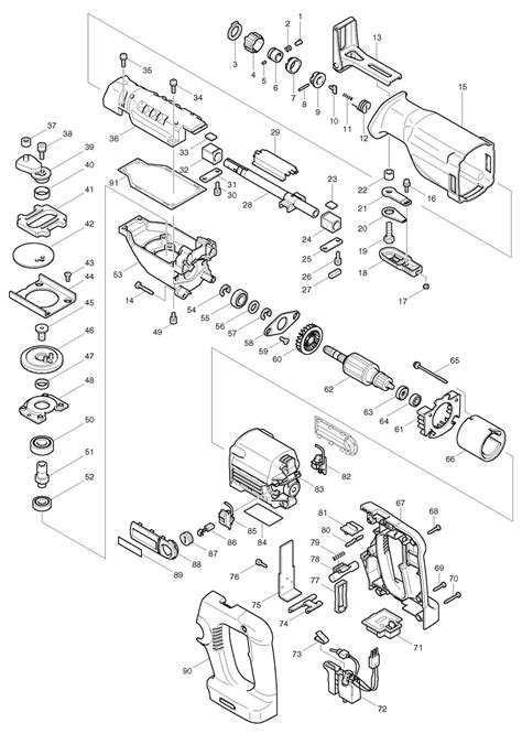 Makita BJR240 Cordless Lxt Reciprocating Saw Spare Parts - Part Shop Direct