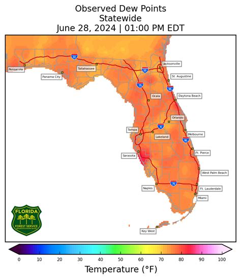 Florida Forest Service Weather - Observed Dew Points