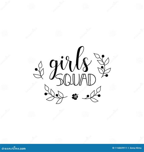 Girl Squad. Feminism Quote, Woman Motivational Slogan. Lettering. Vector Design. Stock ...