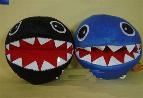 Super Mario Brothers Chomp Plush Toy Stuffed Blue Black Fluffy Chain ...