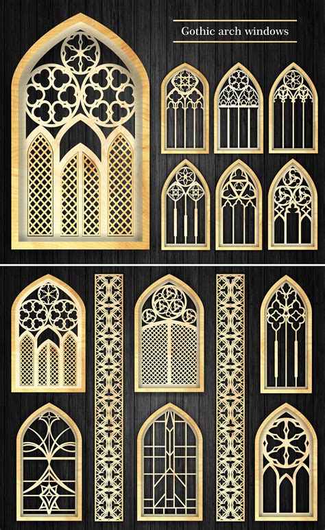 13 Decorative Gothic Window Arches Bundles Wall Decor CNC and - Etsy