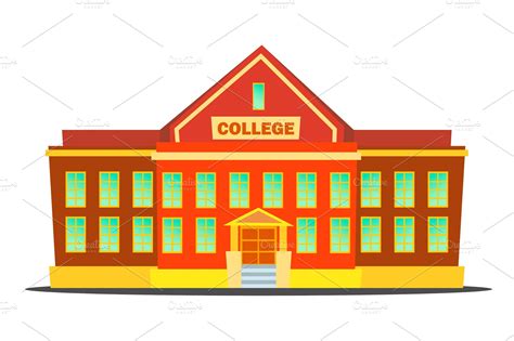 College Building Vector. Modern | Custom-Designed Illustrations ...