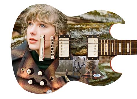 Lot Detail - Taylor Swift “Evermore” Custom Photo Graphics Guitar With ...