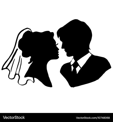 Bride and groom Royalty Free Vector Image - VectorStock