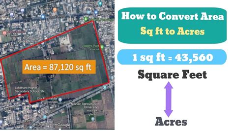 Sq ft to Acres ¦¦ Area Conversion - YouTube