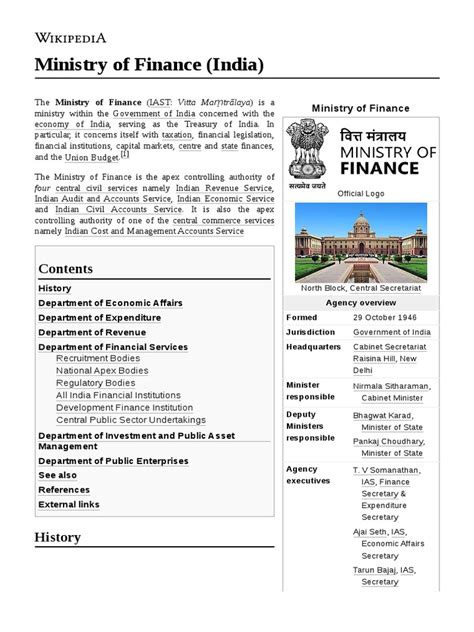 Ministry of Finance (India) | PDF | Economies | Economy Of India