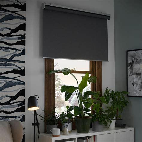 FYRTUR Blackout roller blind, wireless, battery operated gray, 34x76 ¾" - IKEA in 2021 ...